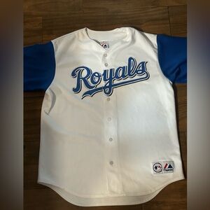 Royals White and Blue Baseball Jersey